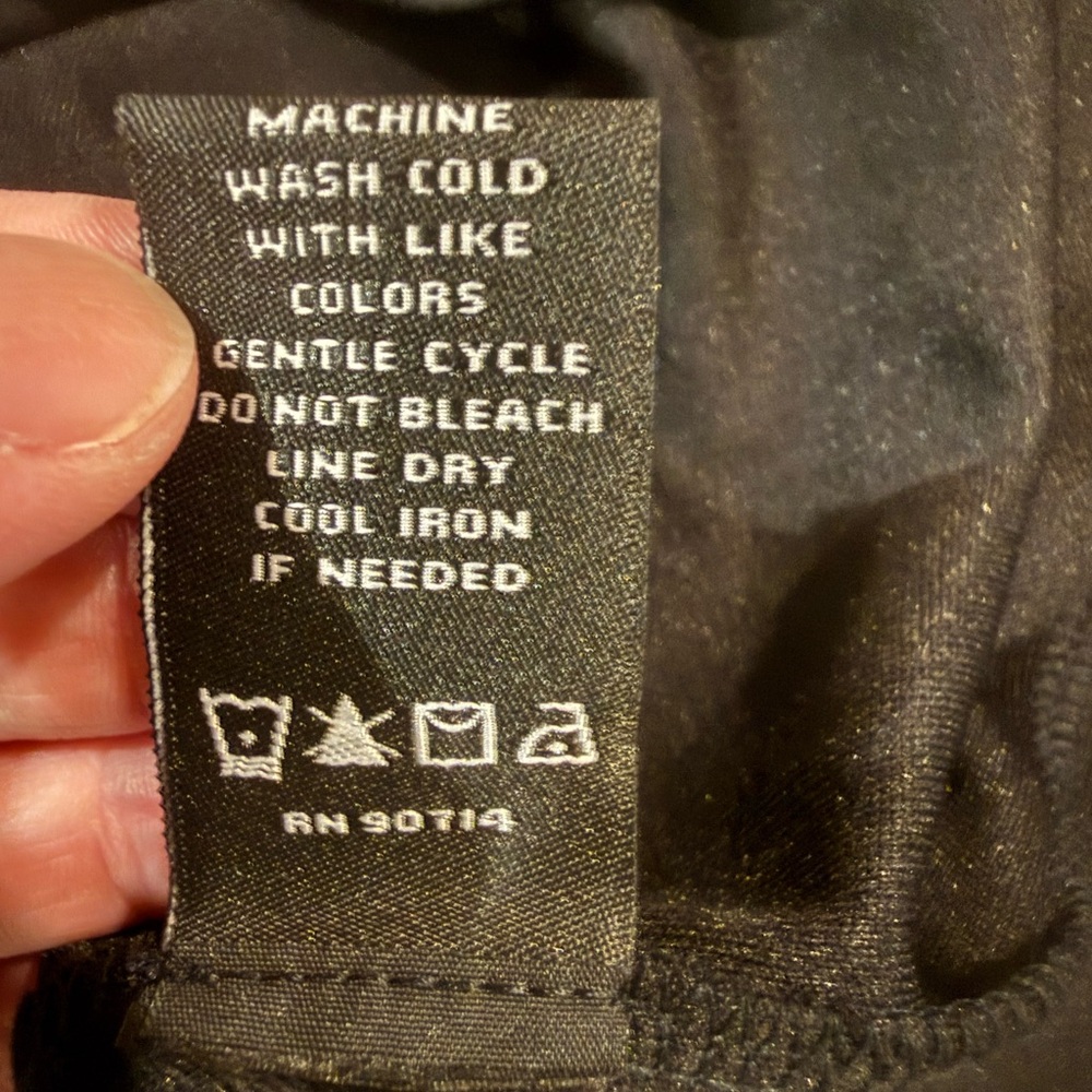 MSK Black Shift Dress V-Neck Lace Bell Sleeves Size L - Picture 9 of 9